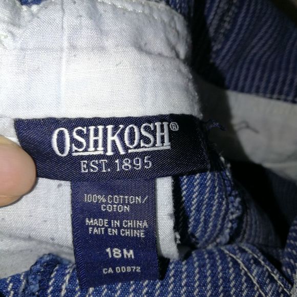 KID VINTAGE OSHKOSH Cotton Jeans Light Wash Overalls Size 18M - Picture 9 of 10